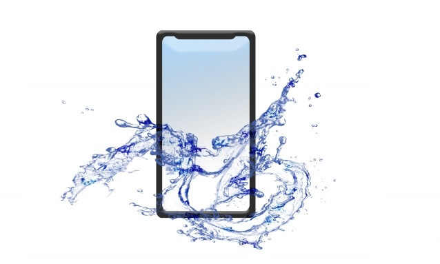 スマホと水のイラスト