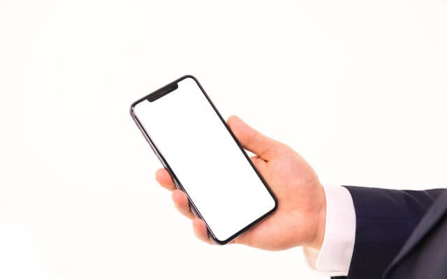 スマホを持つ男性の手
