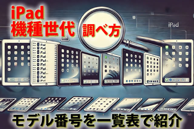 iPad世代の調べ方確認方法|iPad Pro・Air・mini型番号一覧表